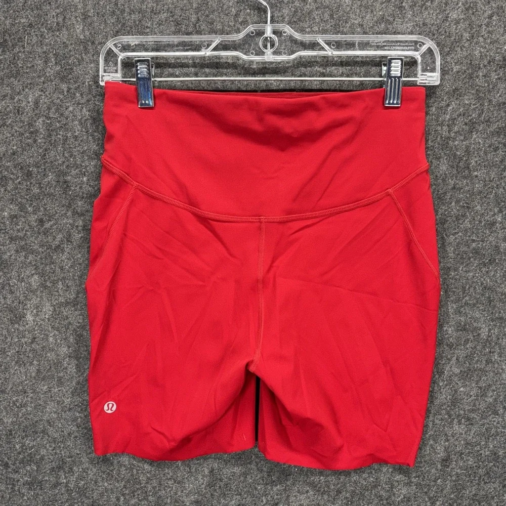 Lululemon Base Pace High Rise Biker Shorts Women's 8 Red LW7CAVS